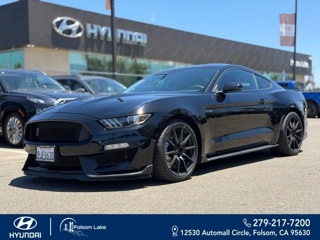 2017 Ford Mustang Shelby GT350 in Shadow Black — front three-quarter view